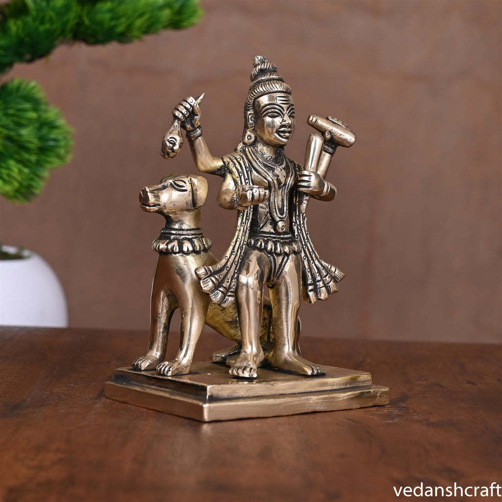 Brass Kal Bhairav Idol (6.2 Inch) Vedansh Craft