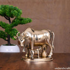 Brass Kamdhenu Cow With Calf Idol (6 Inch) Vedansh Craft