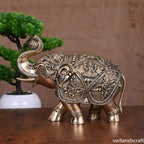 Brass Royal Elephant Statue (8.2 Inch) Vedansh Craft