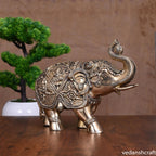 Brass Royal Elephant Statue (8.2 Inch) Vedansh Craft