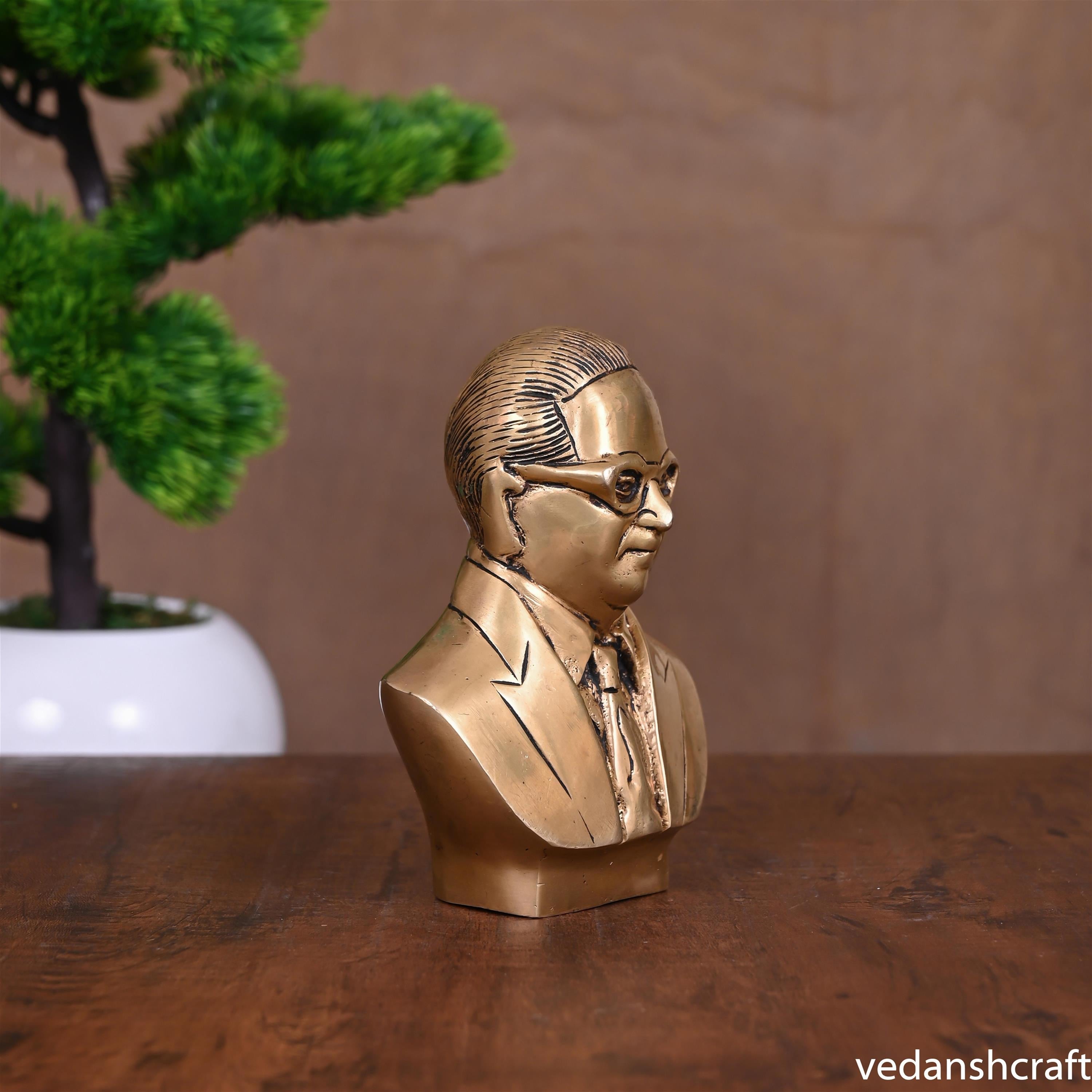 Brass Bhimrao Ambedkar Bust Statue (5.8") Vedansh Craft