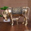Brass Kamdhenu Cow With Calf Idol (11.5 Inch) Vedansh Craft