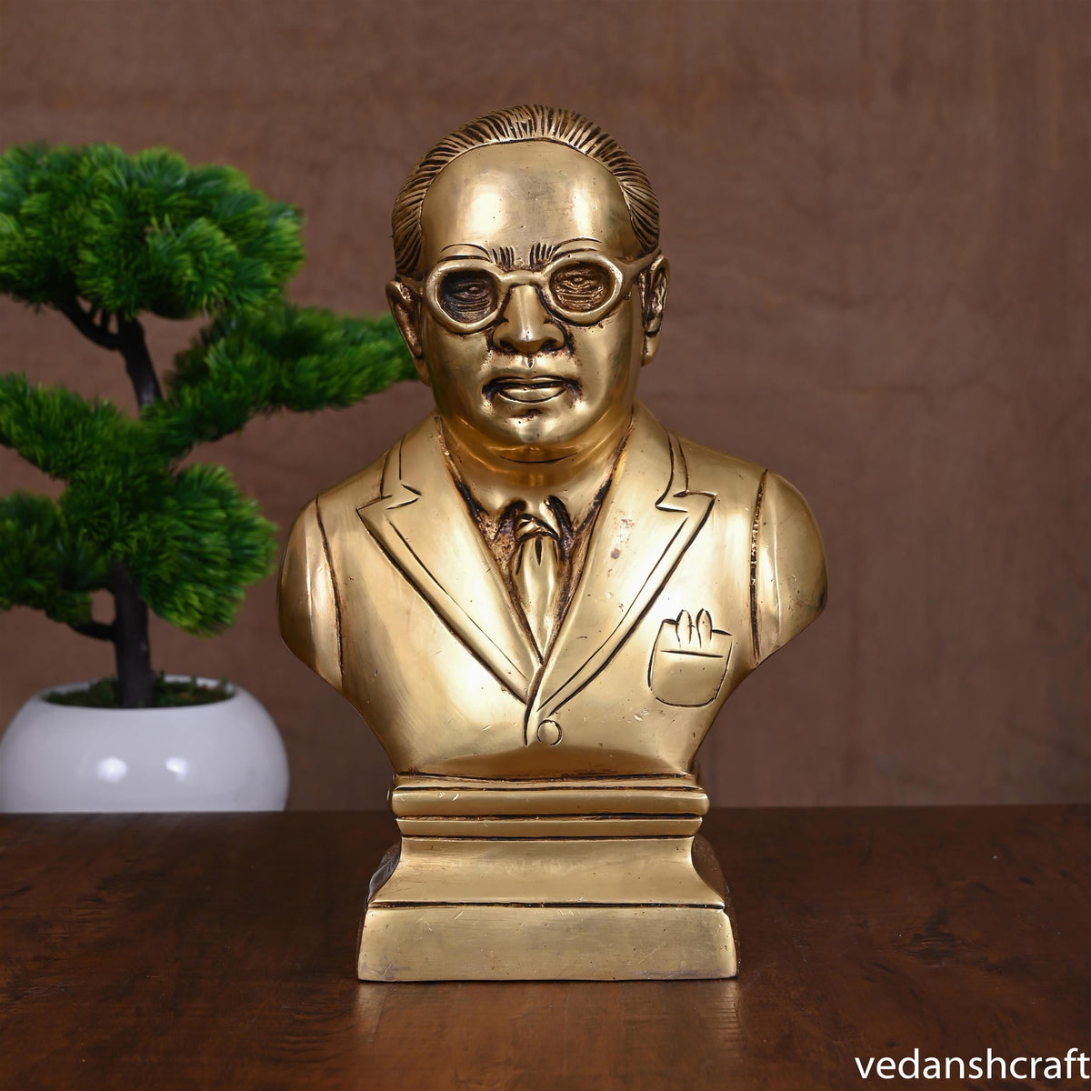 Brass Bhimrao Ambedkar Bust Statue (11 Inch) Vedansh Craft