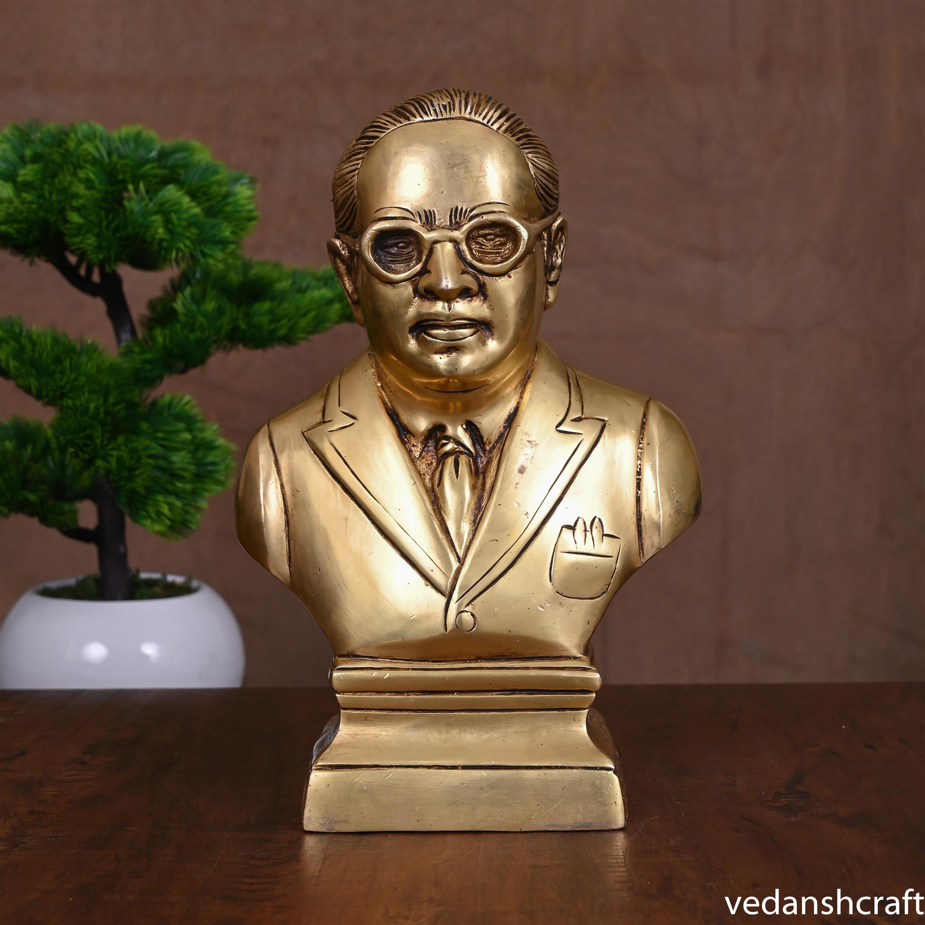 Brass Bhimrao Ambedkar Bust Statue (11 Inch) Vedansh Craft