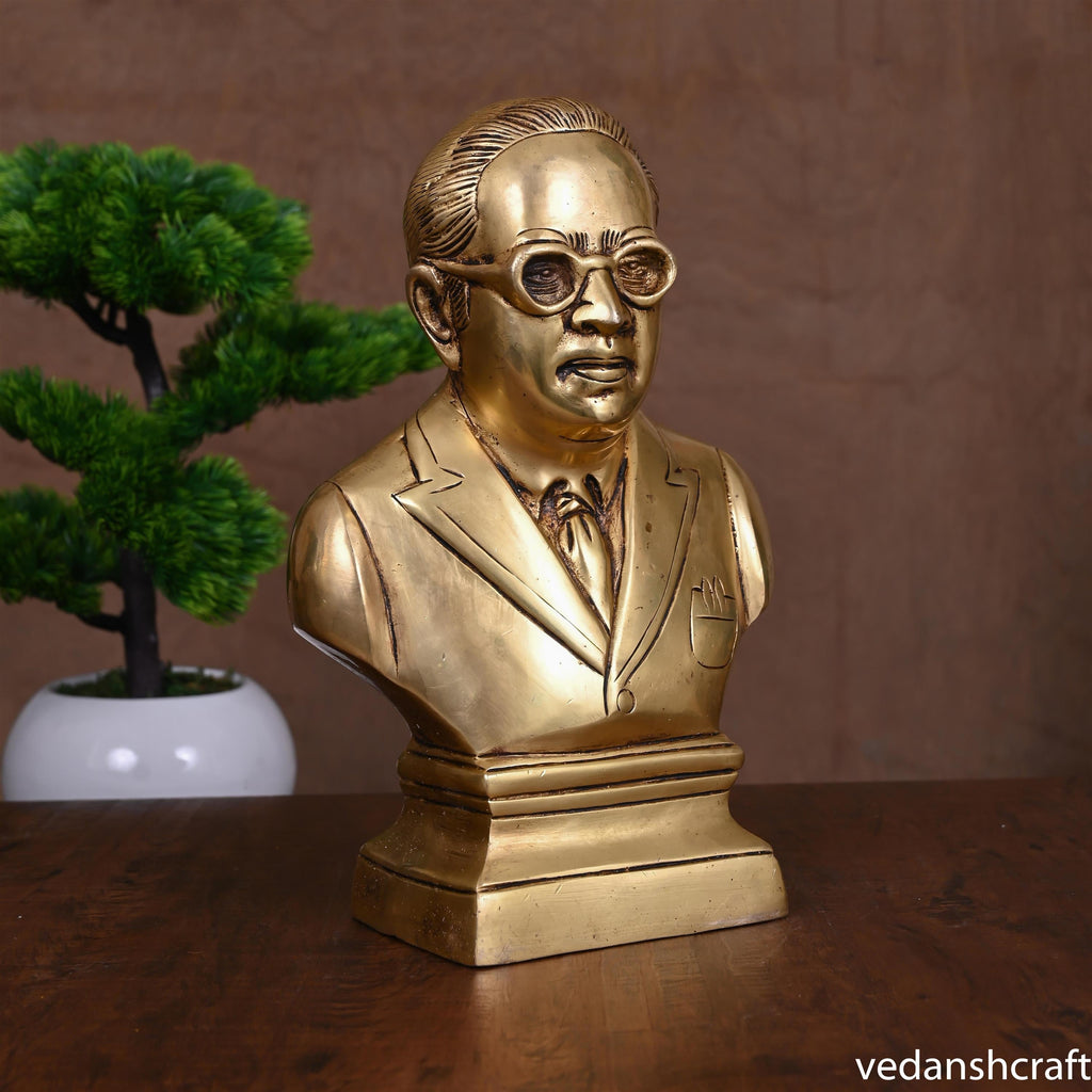 Brass Bhimrao Ambedkar Bust Statue (11 Inch) Vedansh Craft