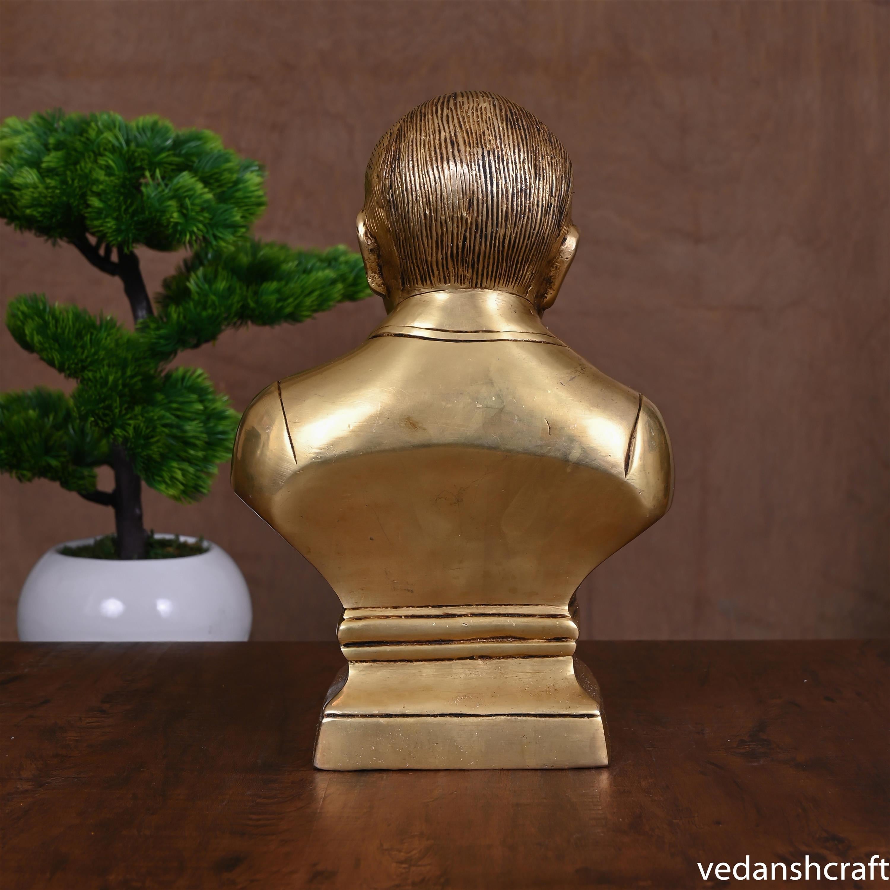Brass Bhimrao Ambedkar Bust Statue (11 Inch) Vedansh Craft