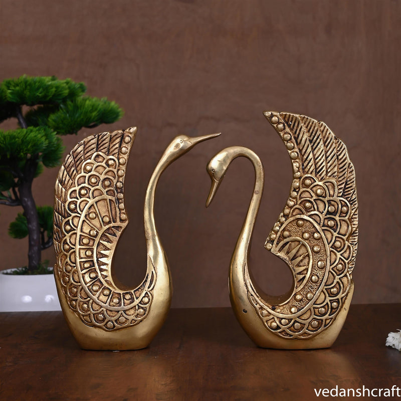 BRASS DECORATIVE SWAN SET (9") Vedansh Craft