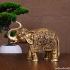 Brass Elephant Royal Statue (7 Inch) Vedansh Craft