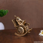 Brass Superfine Ganesha Resting On Chair (4.5 Inch) Vedansh Craft