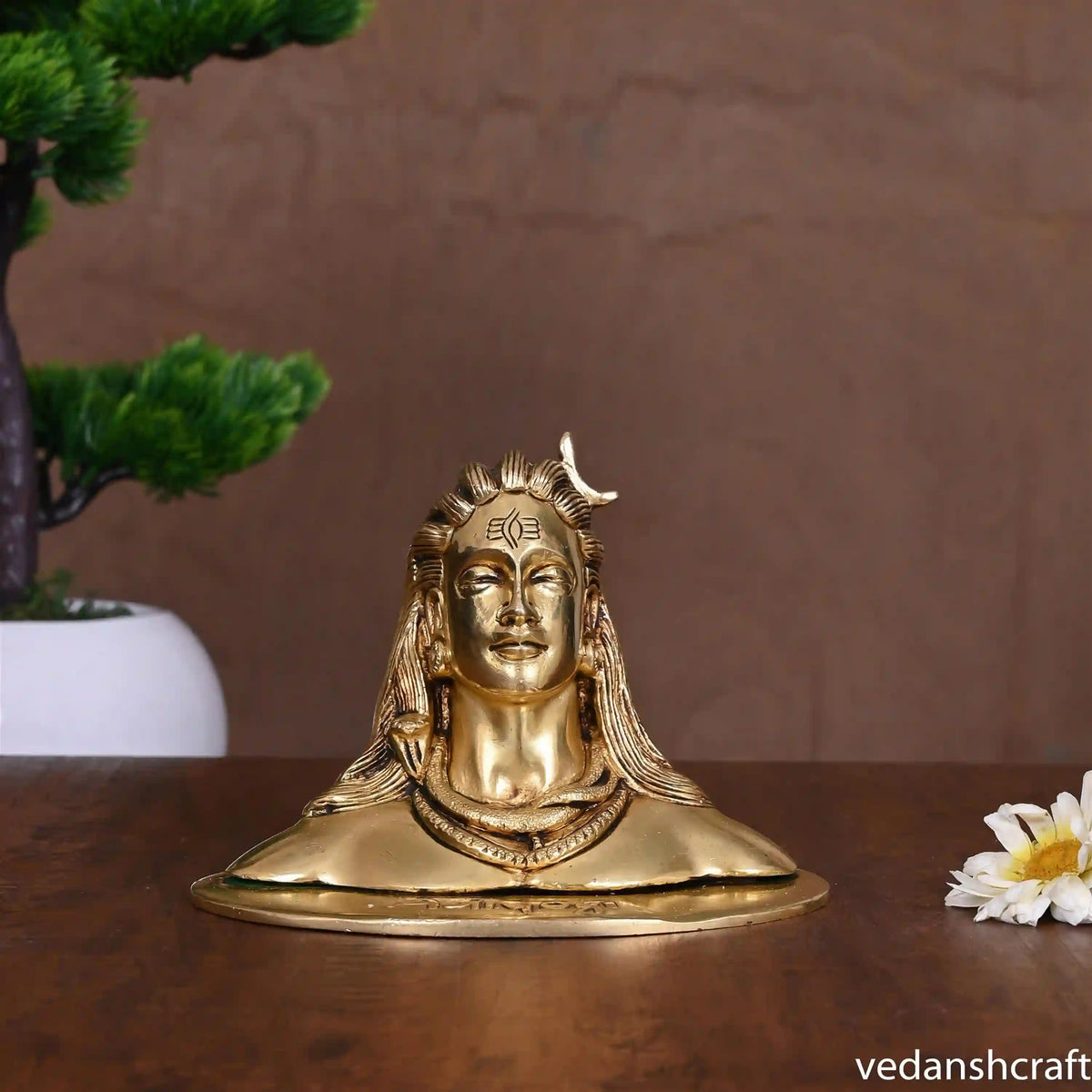 Brass Adiyogi Shiva Bust (4.5 Inch) Vedansh Craft
