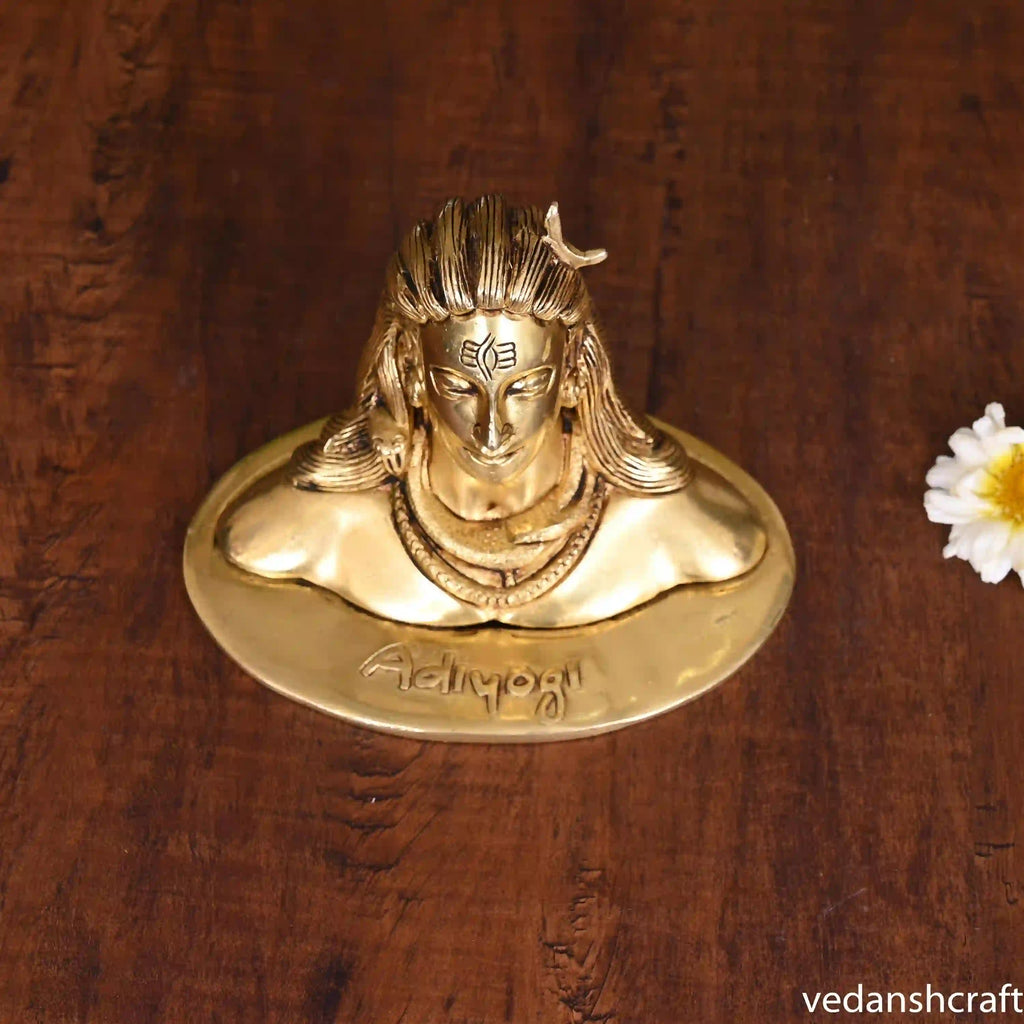 Brass Adiyogi Shiva Bust (4.5 Inch) Vedansh Craft