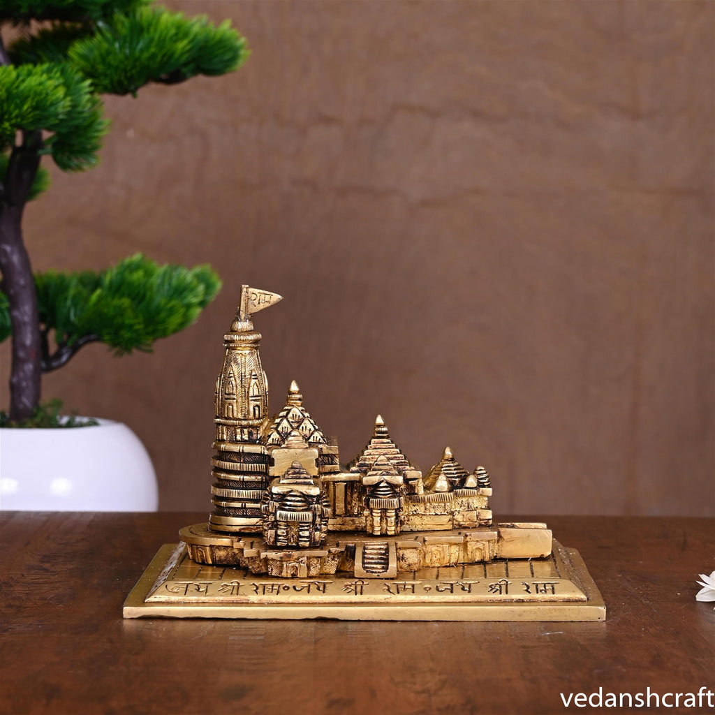 Brass Ram Temple Model (4.8 Inch) Vedansh Craft