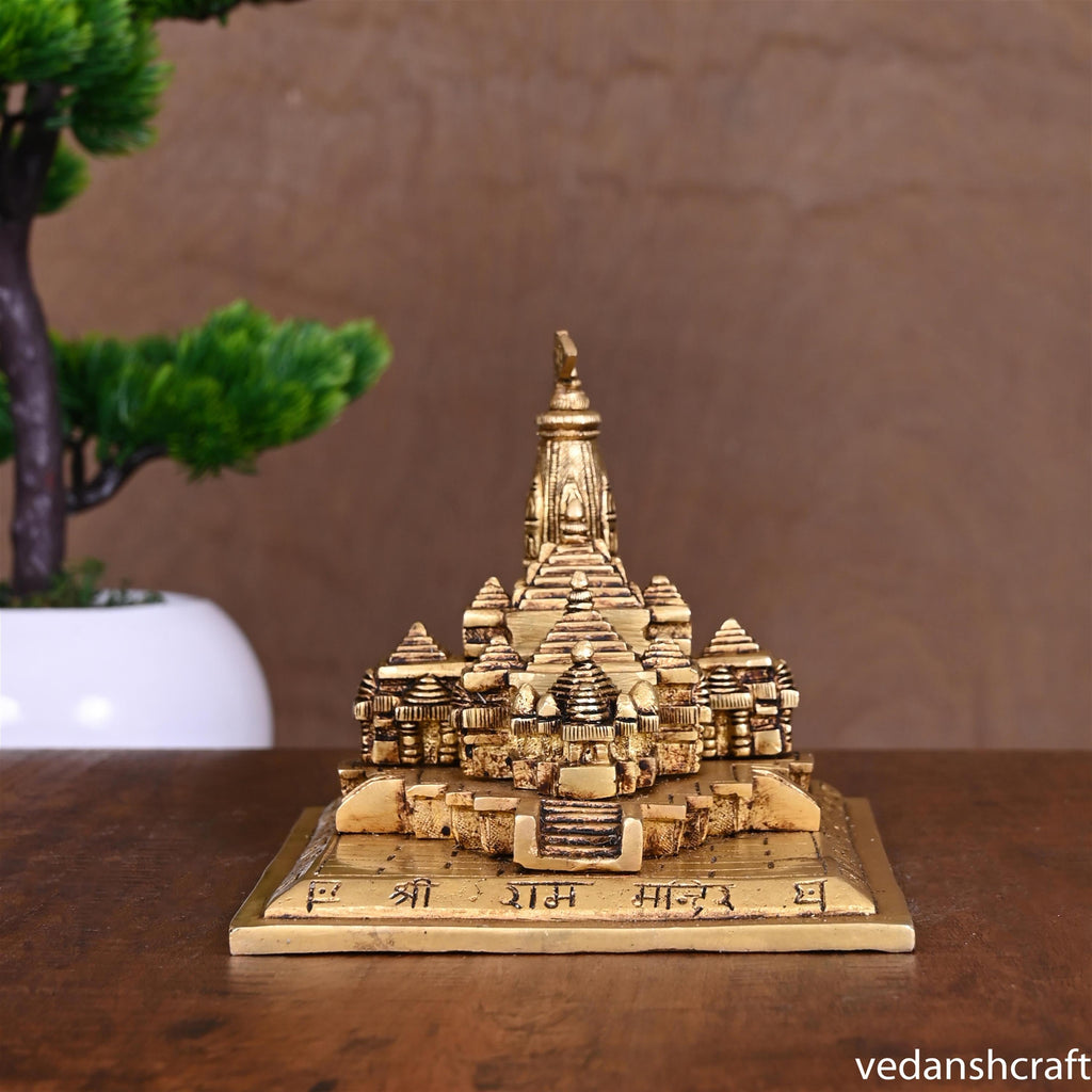Brass Ram Temple Model (4.8 Inch) Vedansh Craft