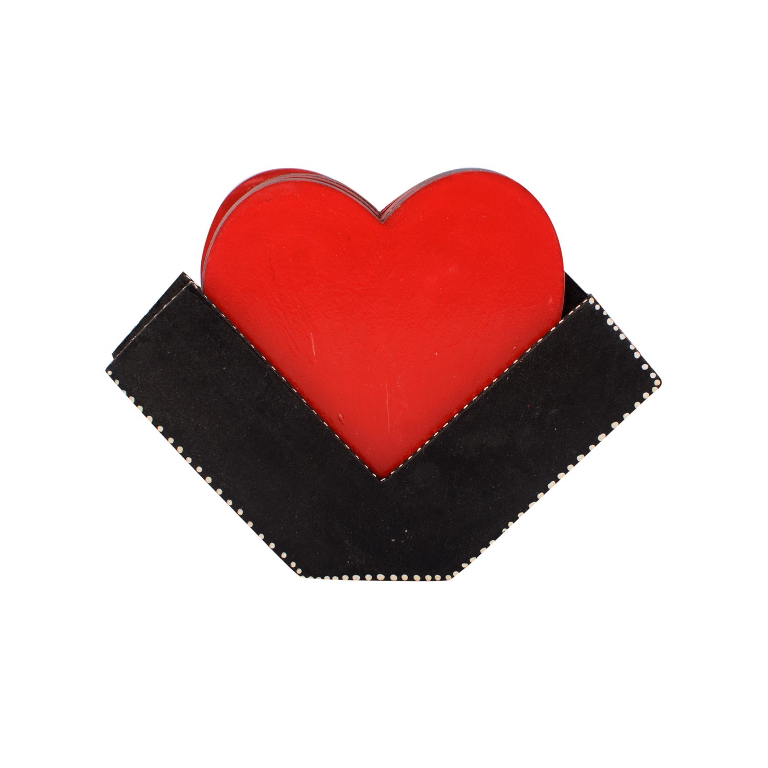 Heart Shape Wooden Tea Coasters(Set of 6) Kafalo