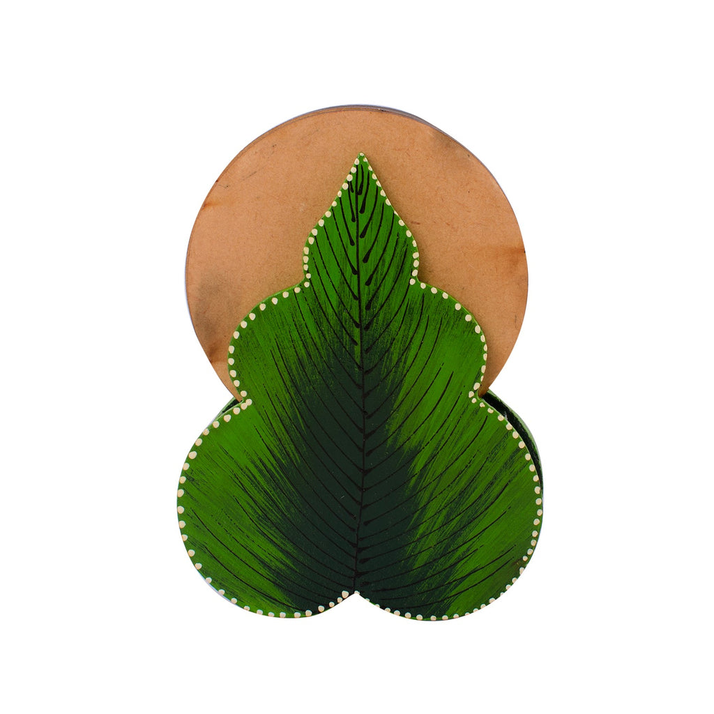 Floral Design Wooden Tea Coasters(Set of 6) Kafalo