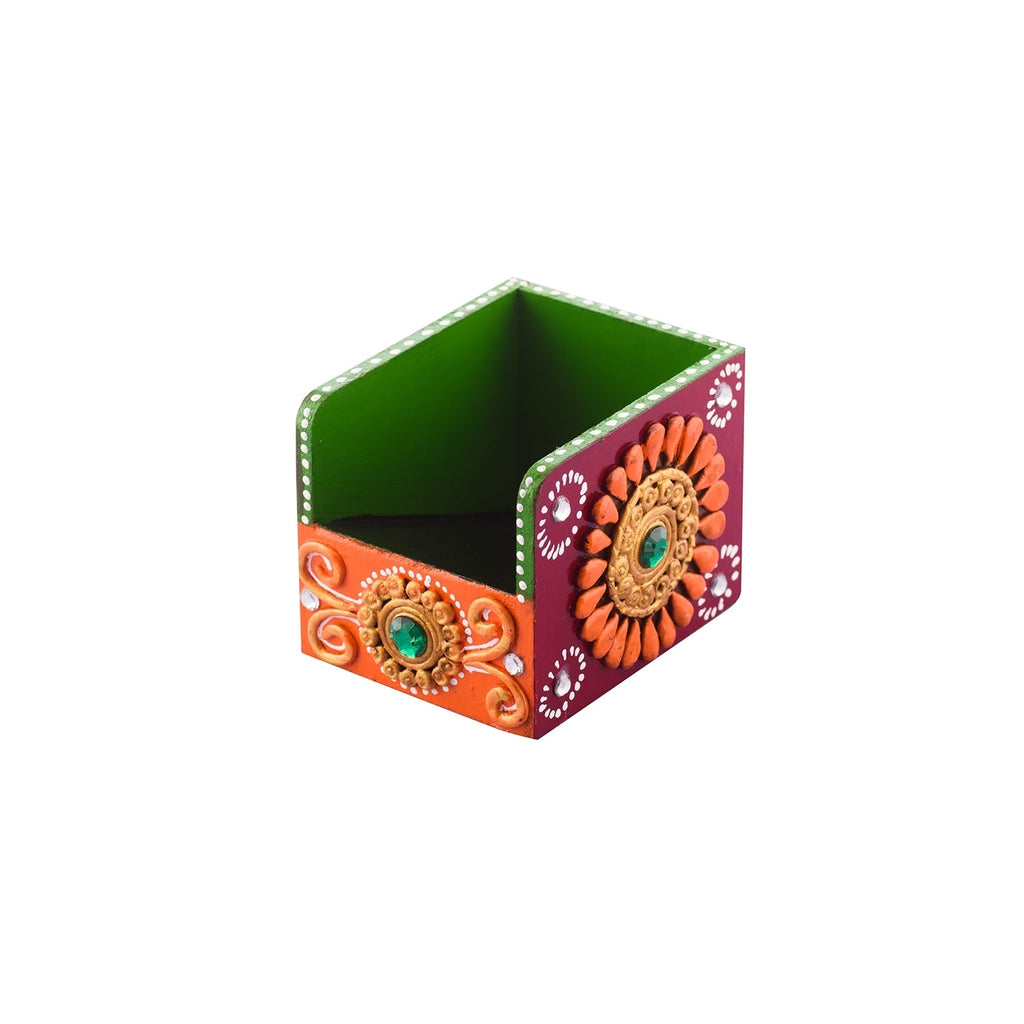 Papier-Mache Wooden Decorative Premium Pen Stand Utility Box Kafalo