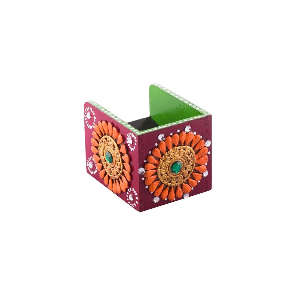Papier-Mache Wooden Decorative Premium Pen Stand Utility Box Kafalo