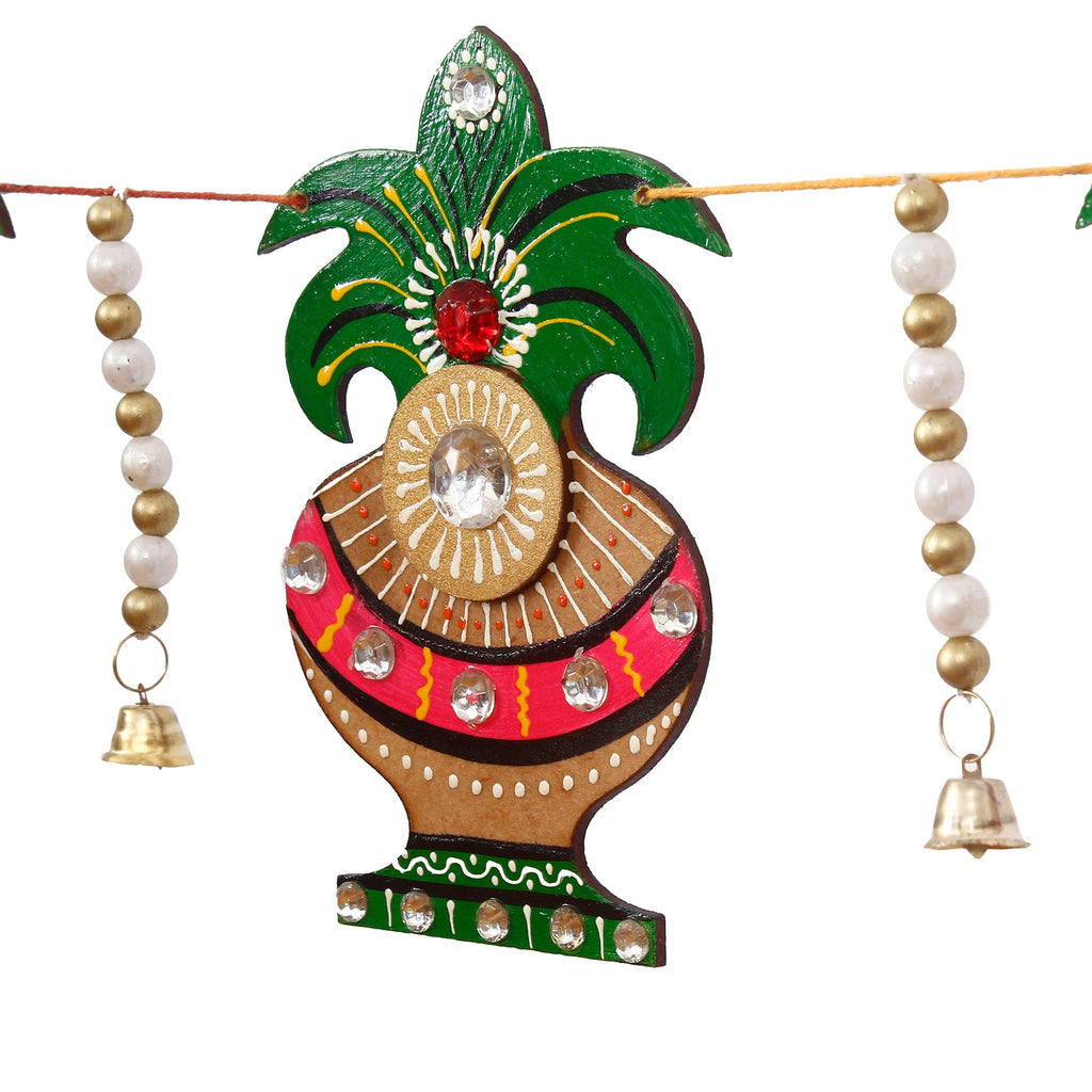 Papier Mache and Wooden Decorative Kalash Bandarwal/Toran Door Hanging Kafalo