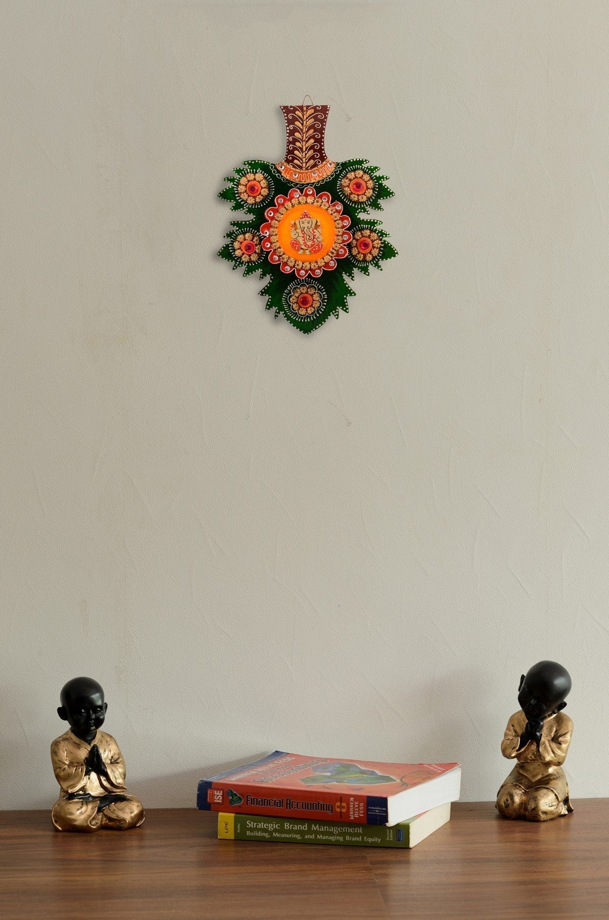 Wooden Papier Mache Decorative Lord Ganesha Wall Hanging Kafalo