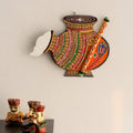 Makhan Matki Shape Papier-Mache Wooden Wall Hanging Kafalo