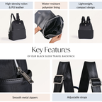 Kaizen Sleek Black Backpack Nestasia