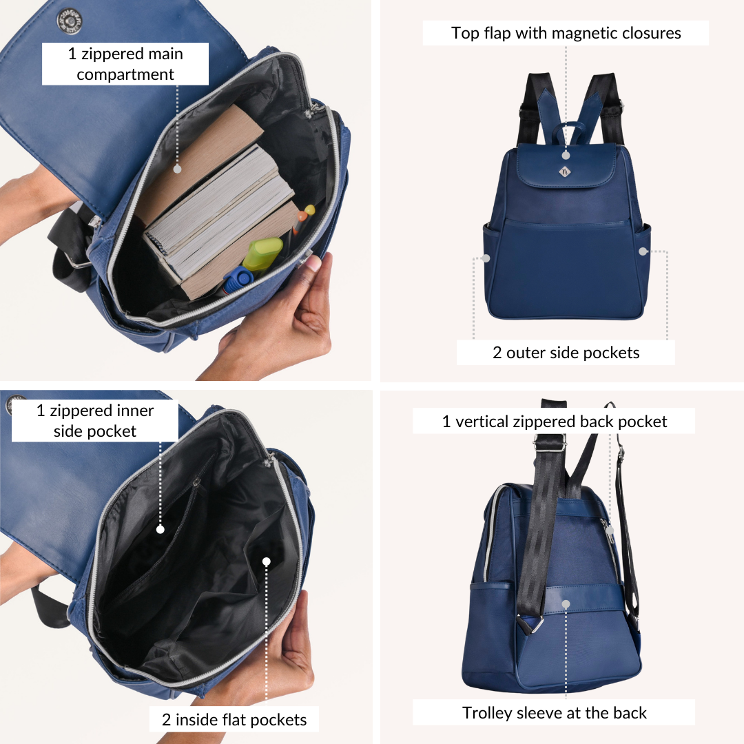 Kaizen Small Travel Backpack Navy Blue Nestasia