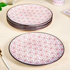 Kaleido Pink 16 Piece Ceramic Dinner Set For 4 Nestasia