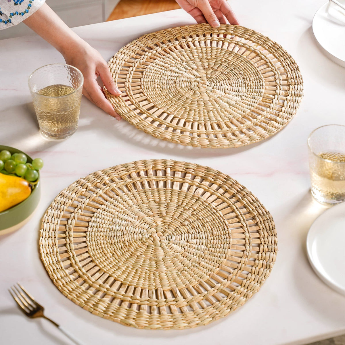 Kauna Sustainable Handmade Table Mat Set Of 2 34cm Nestasia