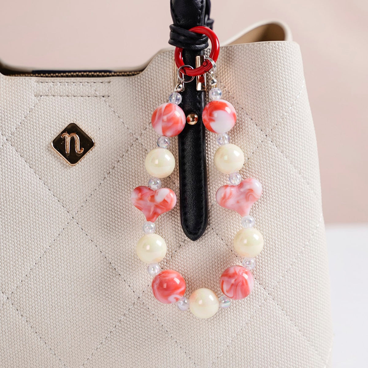 Candy Floss Daze Keychain Red And White Nestasia