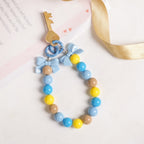 Knot Just Blues Phone Charm Lanyard With Dual Clasp Nestasia