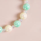 Bows And Beads Keychain Mint And White Nestasia