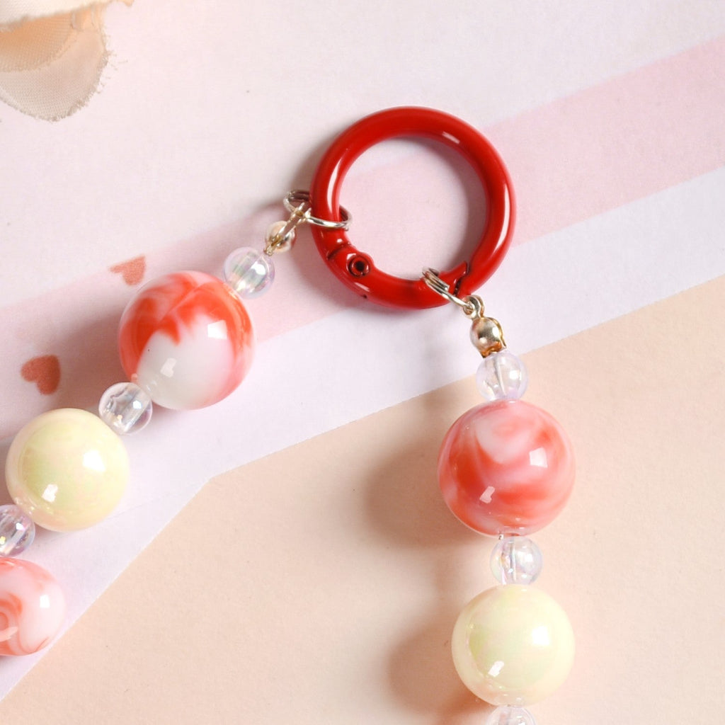 Candy Floss Daze Keychain Red And White Nestasia