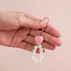 Pink Heart And Pearl Keychain Nestasia