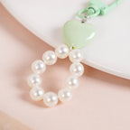 Green Sweetheart And Pearl Keychain Nestasia