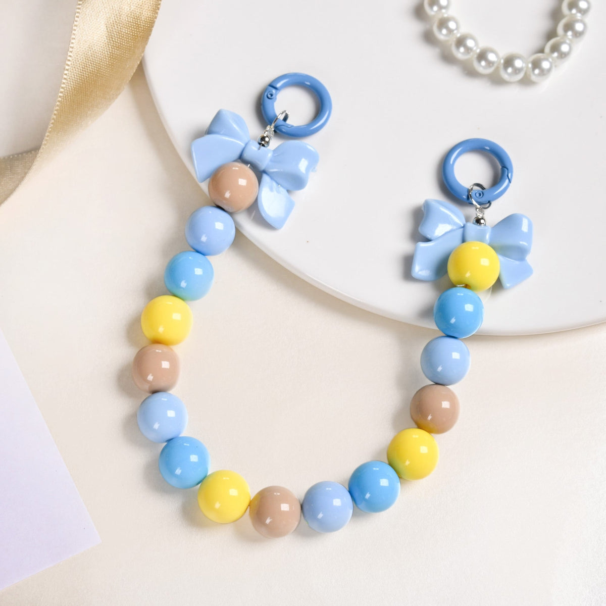 Knot Just Blues Phone Charm Lanyard With Dual Clasp Nestasia