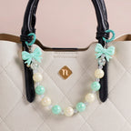 Bows And Beads Keychain Mint And White Nestasia
