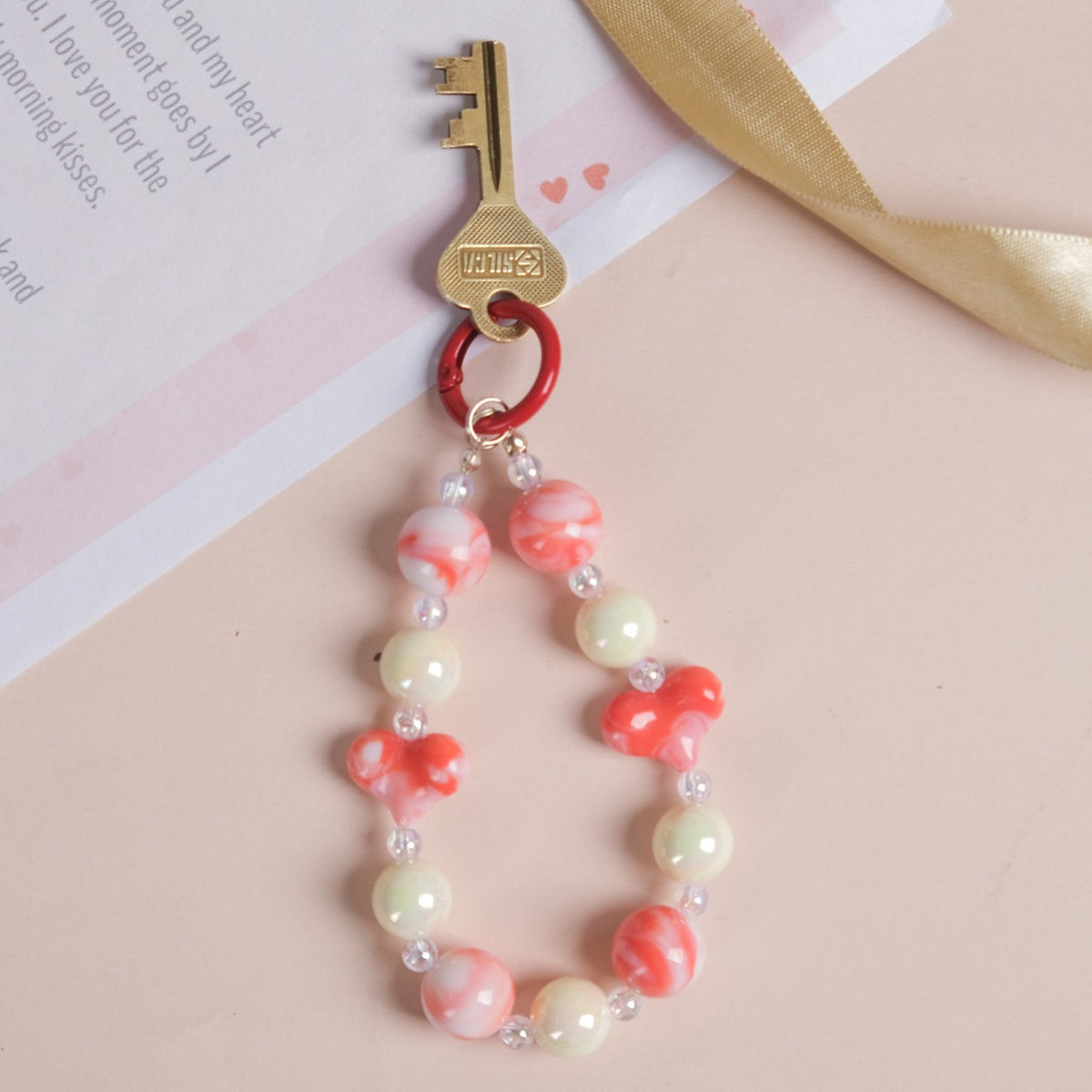 Candy Floss Daze Keychain Red And White Nestasia