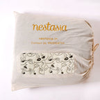 King Size Embroidered Cotton Bed Cover Off-White Nestasia