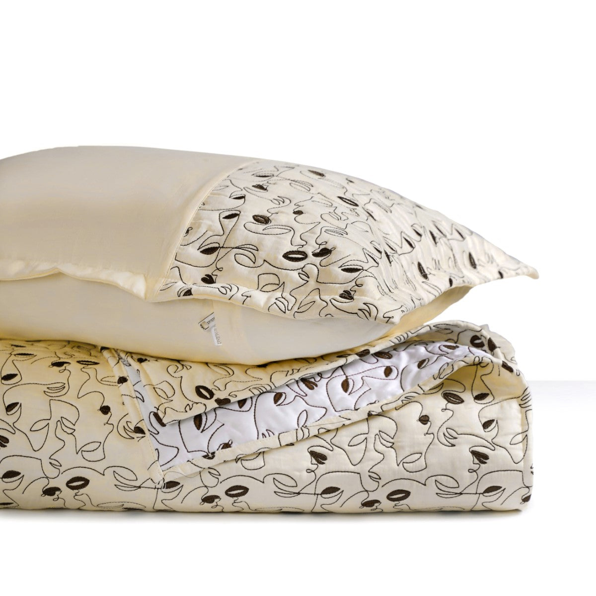 King Size Embroidered Cotton Bed Cover Off-White Nestasia