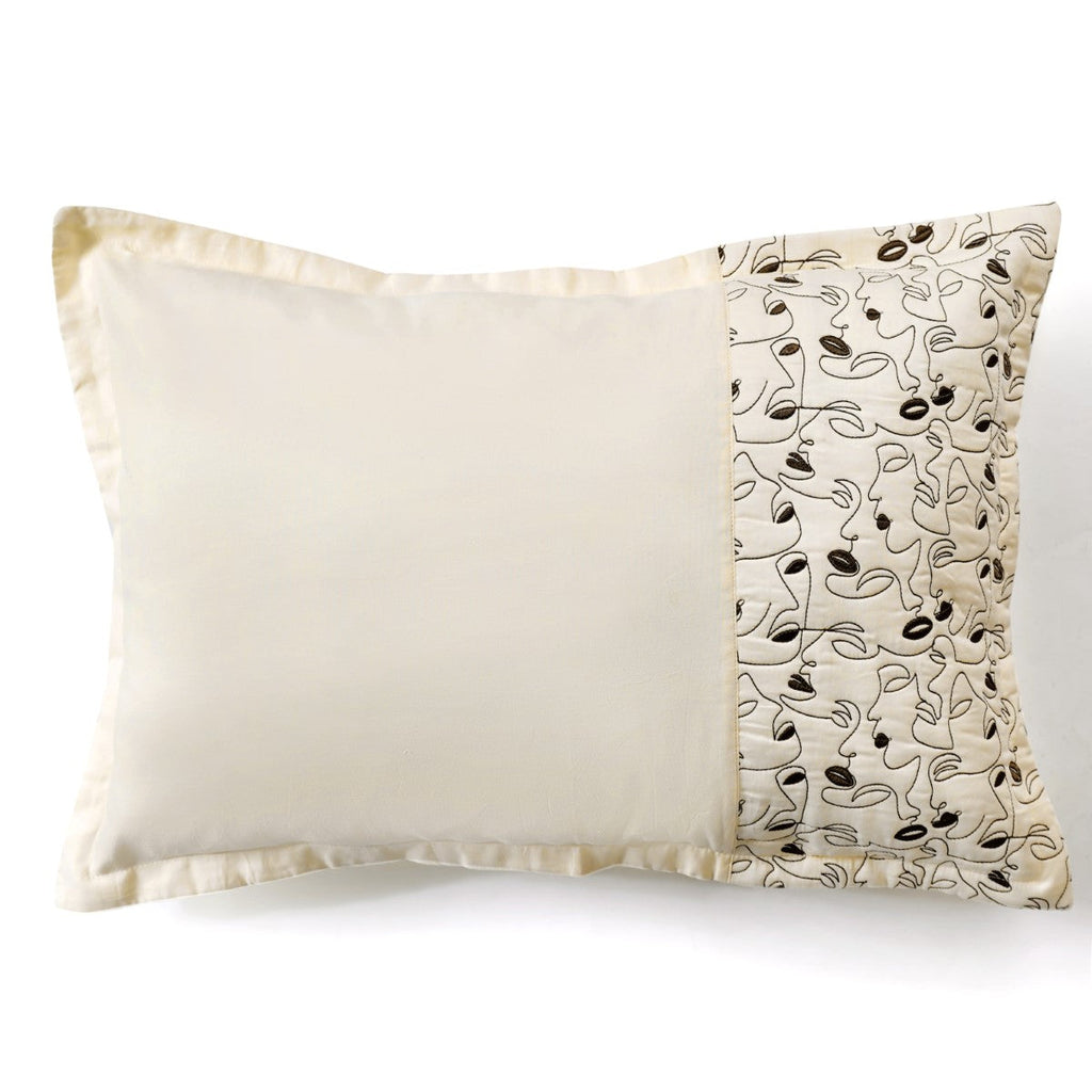 King Size Embroidered Cotton Bed Cover Off-White Nestasia