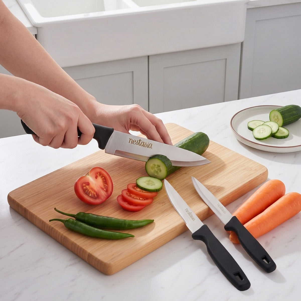 Kitchen Knife Set Of 3 Nestasia