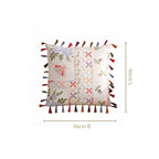 Kitsch Stitch Print Tassel Cushion Cover 46x46cm Nestasia