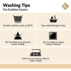 Kitsch Stitch Print Tassel Cushion Cover 46x46cm Nestasia