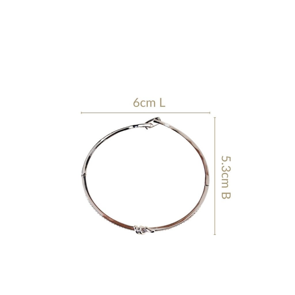 Knotted Glamour Silver Cuff Bracelet Nestasia