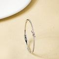Knotted Glamour Silver Cuff Bracelet Nestasia