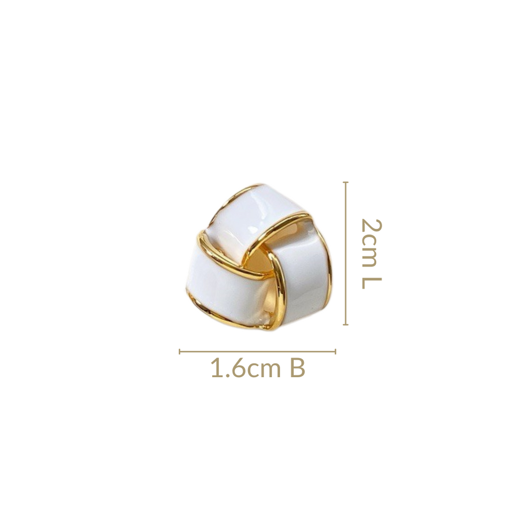 Knotted Style Stud Earrings White Nestasia