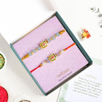 Kundan Motif Rakhi Bracelet Gift Set Nestasia