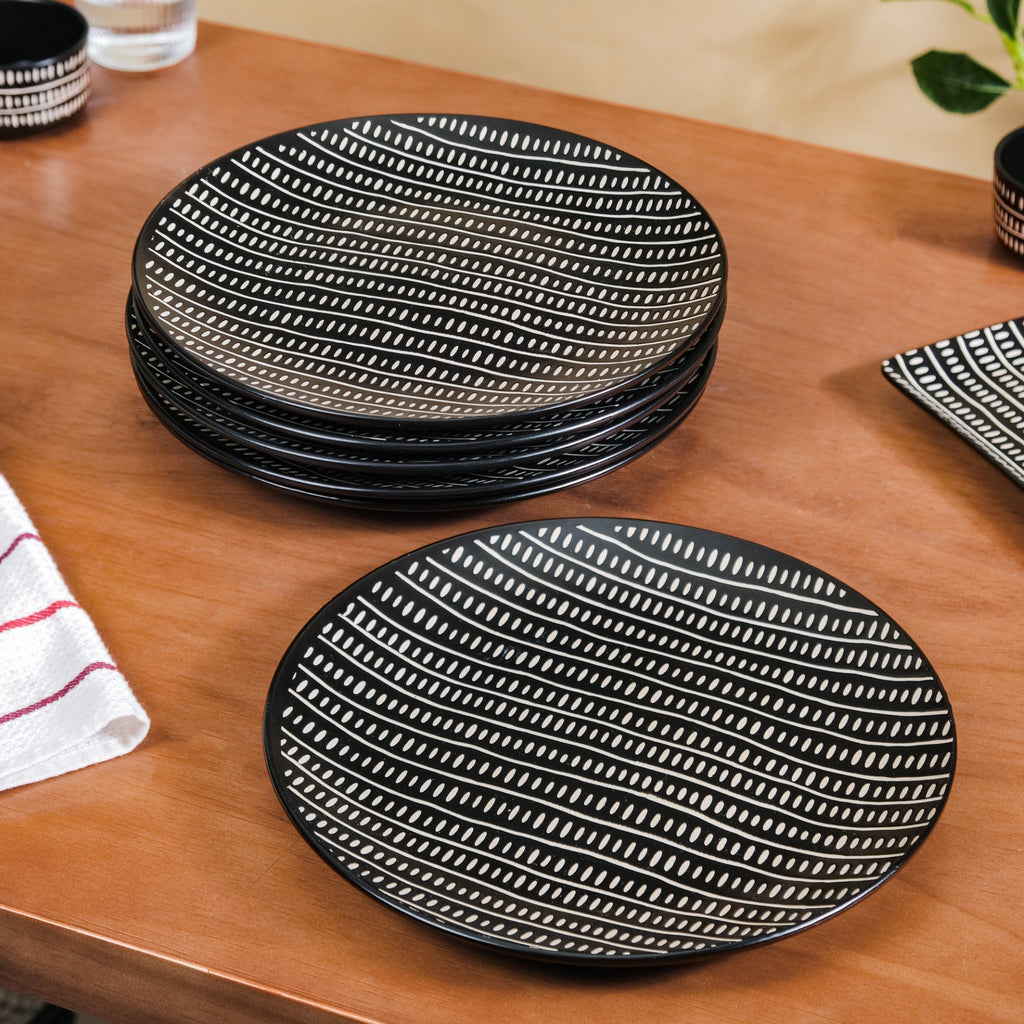 Kuro 24 Piece Ceramic Dinner Set For 6 Nestasia