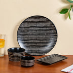 Kuro 24 Piece Ceramic Dinner Set For 6 Nestasia