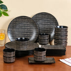 Kuro 24 Piece Ceramic Dinner Set For 6 Nestasia